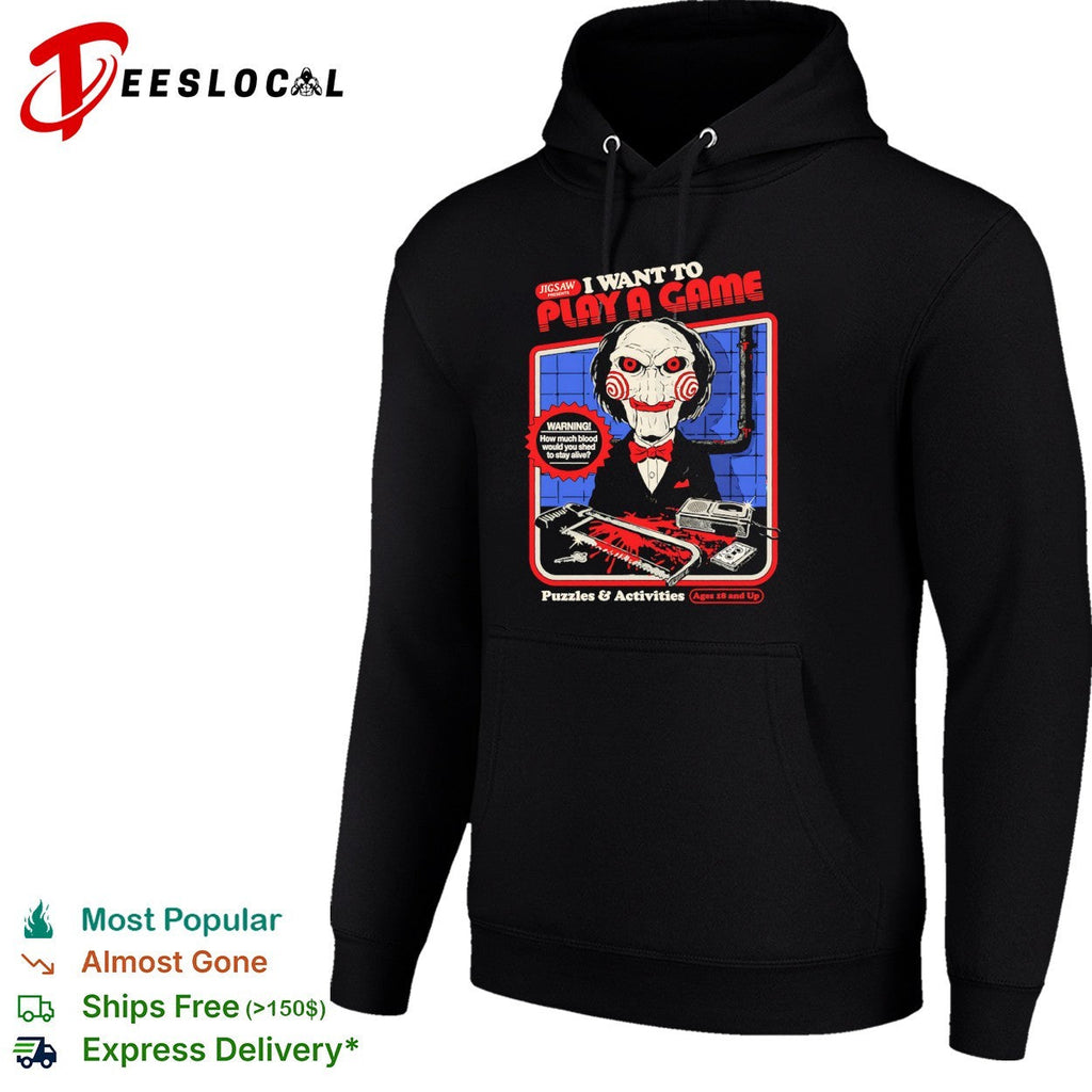 Billy the Puppet Saw I Want to Play a Game Puzzles and Activities Horror Movie shirt Unisex