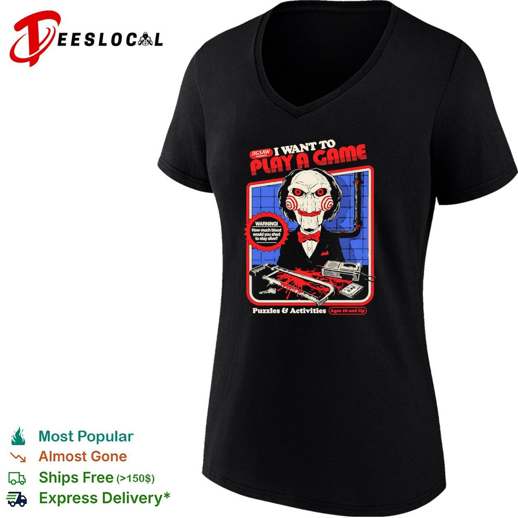 Billy the Puppet Saw I Want to Play a Game Puzzles and Activities Horror Movie shirt Unisex