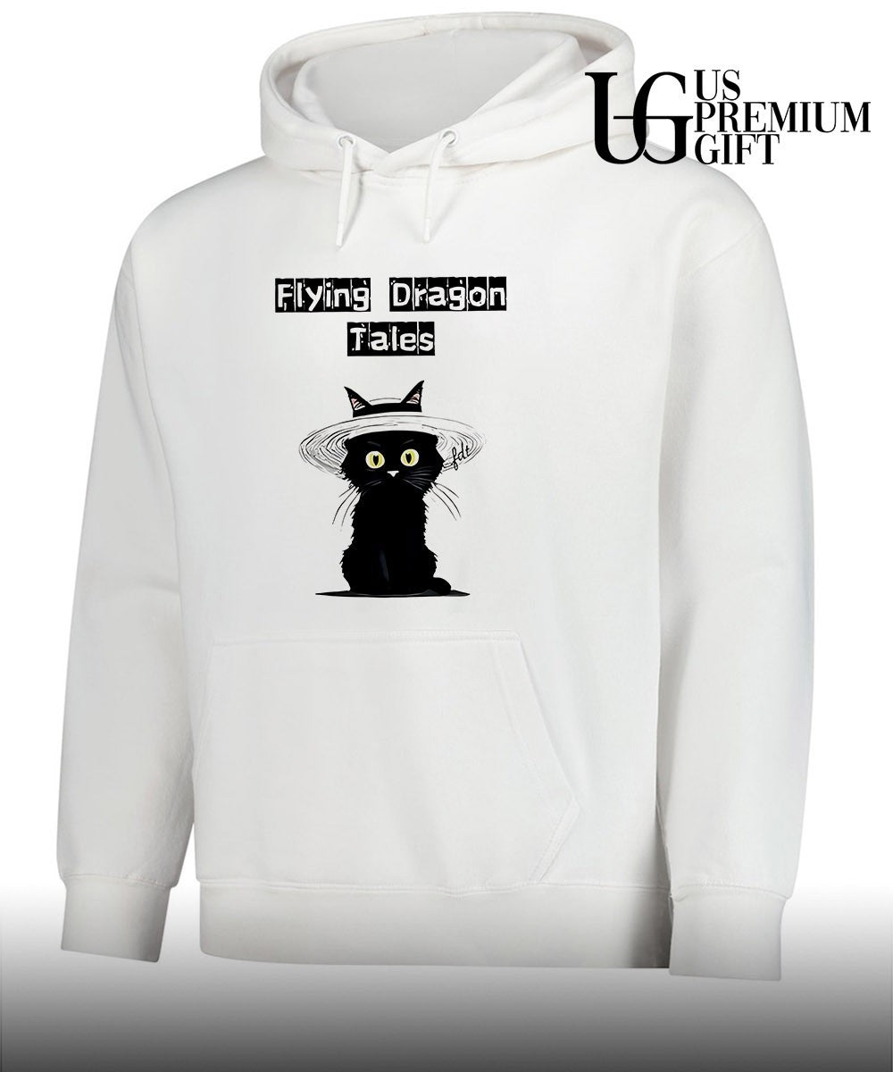 Black Cat hat flying Dragon tales shirt Unisex