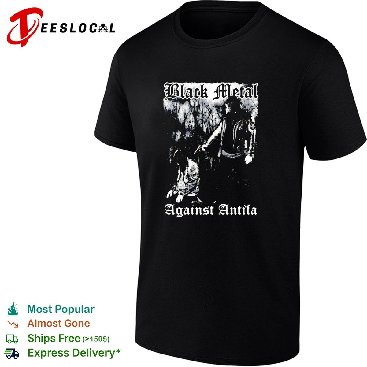 Black Metal Against Antifa music band shirt Unisex