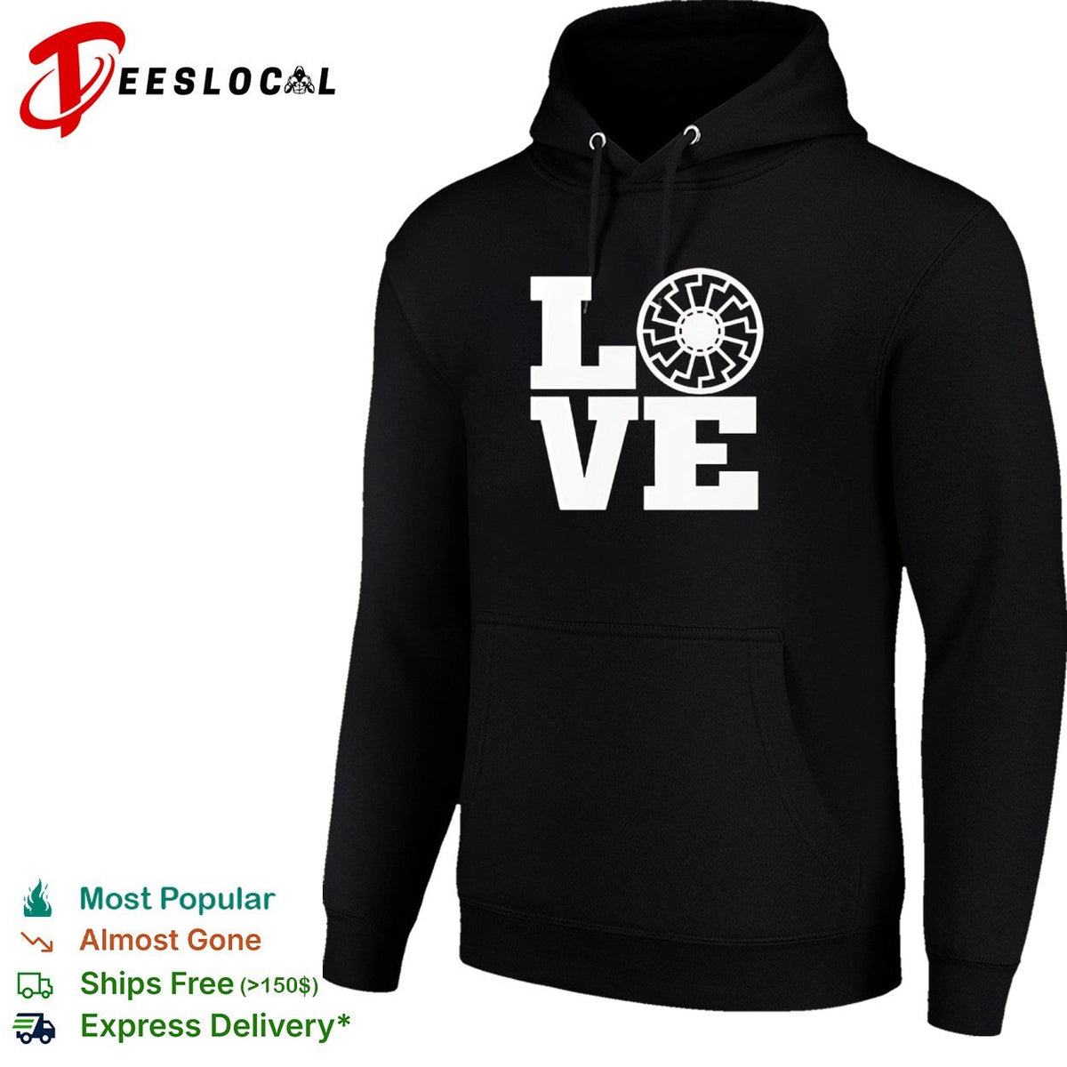 Black Sun Symbol LOVE Design Print Pattern Minimalist Aesthetic Symbolism shirt Unisex