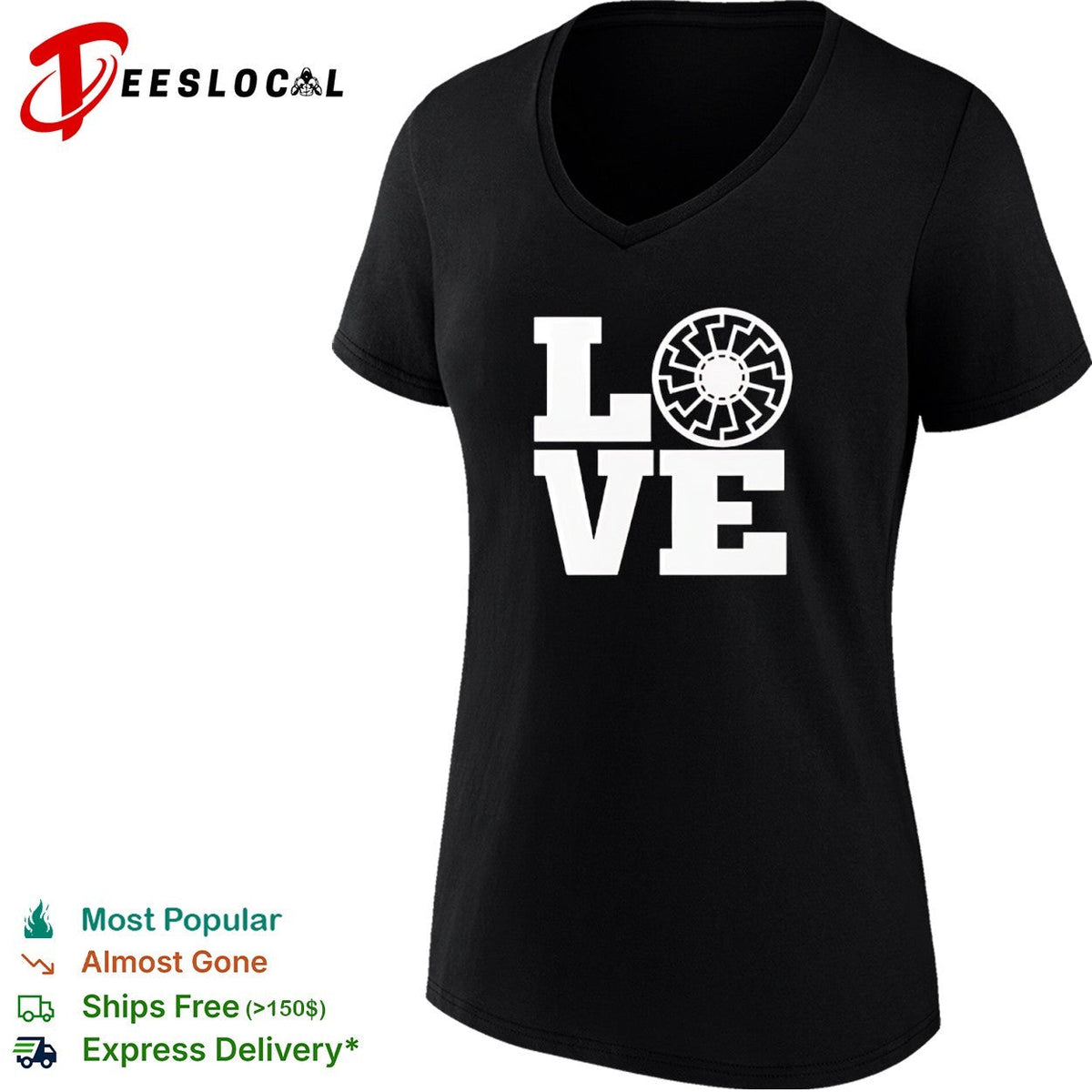 Black Sun Symbol LOVE Design Print Pattern Minimalist Aesthetic Symbolism shirt Unisex