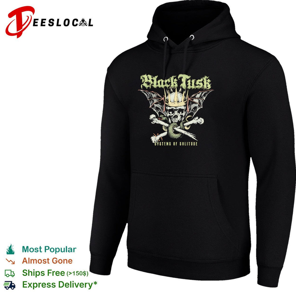 Black Tusk Systems of Solitude Crowned Skull Snake Wings Band Heavy Metal shirt Unisex