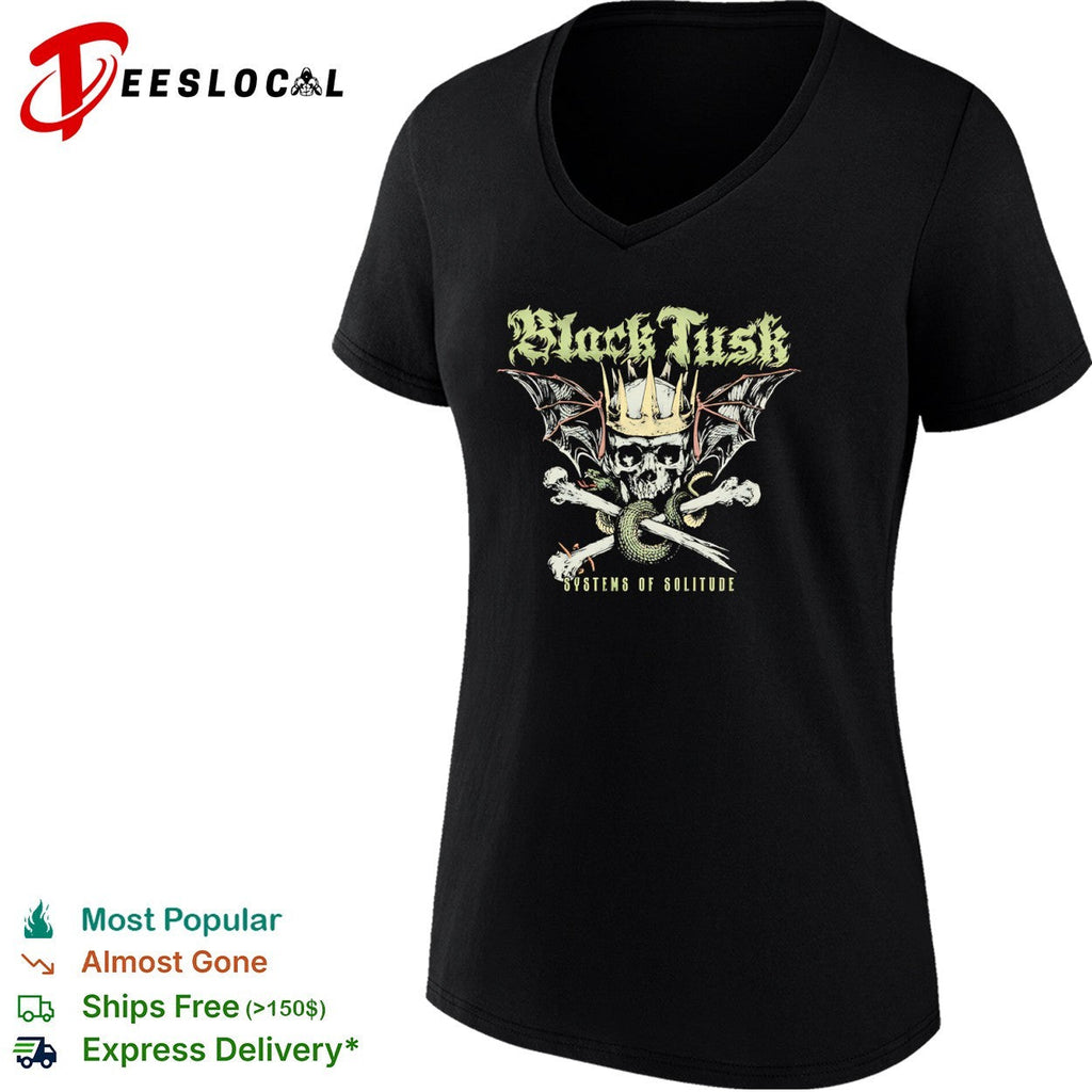Black Tusk Systems of Solitude Crowned Skull Snake Wings Band Heavy Metal shirt Unisex