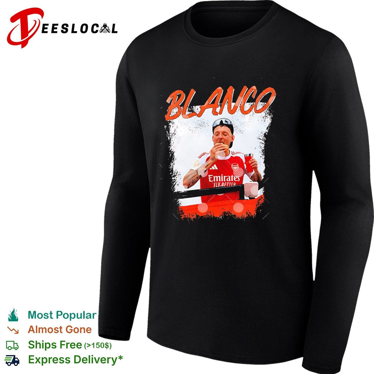 Blanco Arsenal player eating a sandwich after match candid photo graphic shirt Unisex