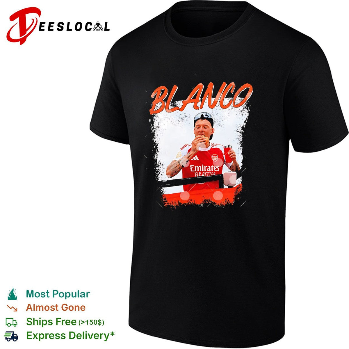 Blanco Arsenal player eating a sandwich after match candid photo graphic shirt Unisex
