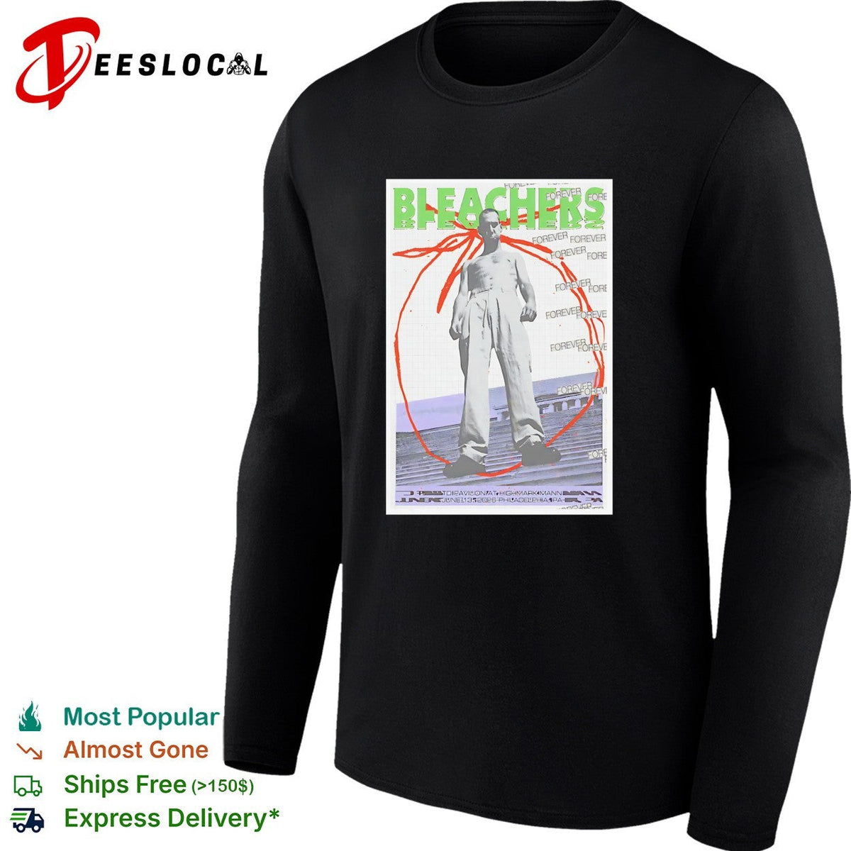 Bleachers man on rooftop vintage poster shirt Unisex