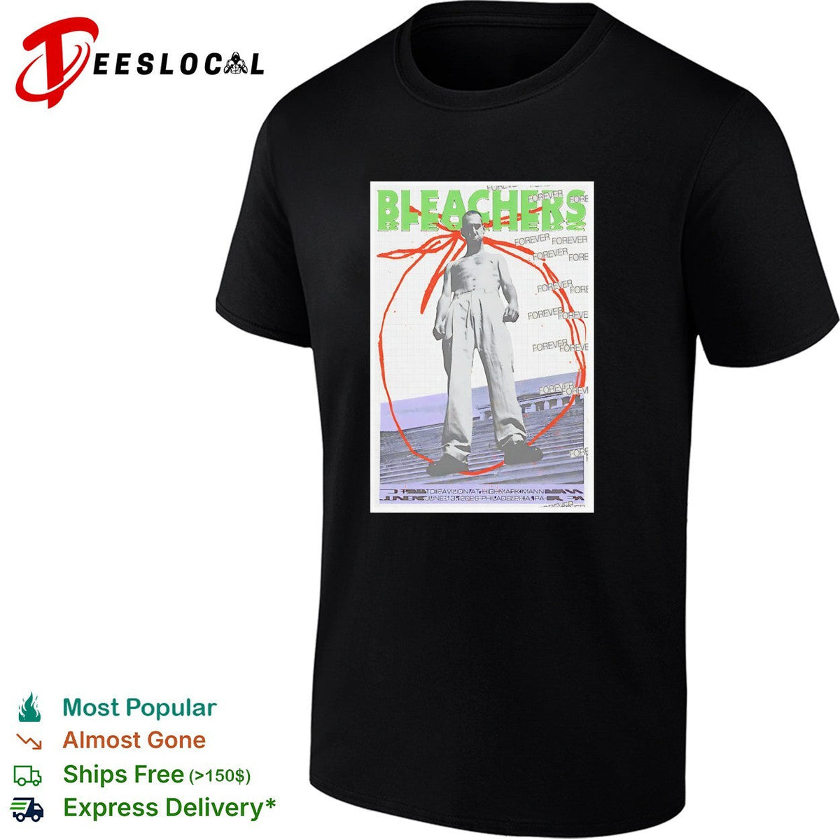 Bleachers man on rooftop vintage poster shirt Unisex
