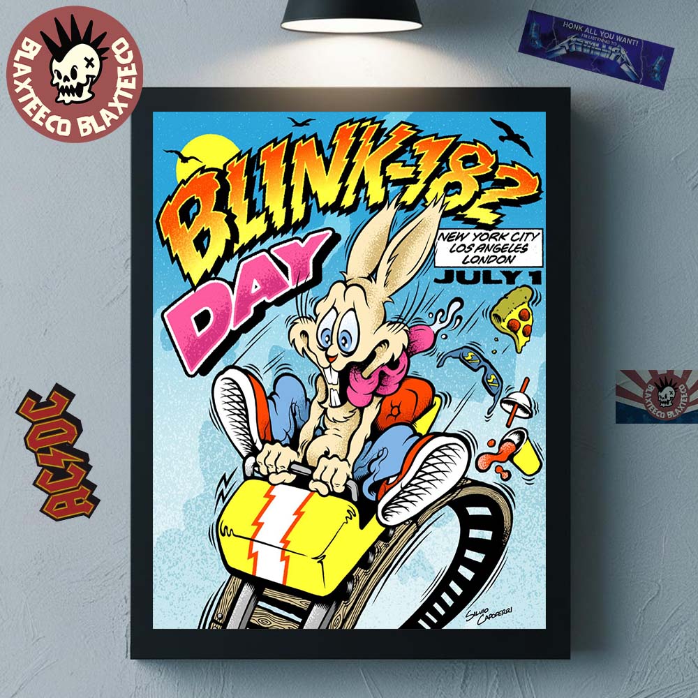 Blink 182 Day 2026 For New York City Los Angles And London On July 1 2026 Home Decor Poster Canvas