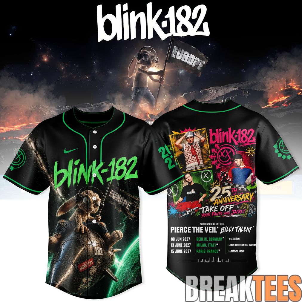 Blink-182 Never Grew Up Jersey Europe Tour Edition Unisex