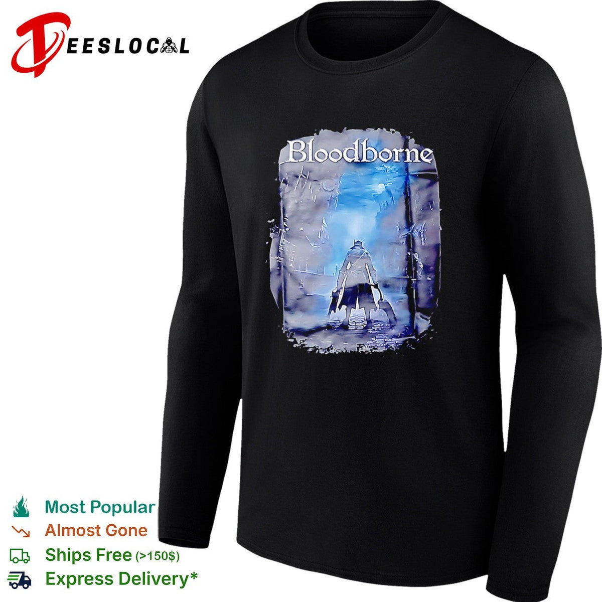 Bloodborne Hunter With Saw Cleaver Video Game Dark Fantasy Action RPG Horror shirt Unisex
