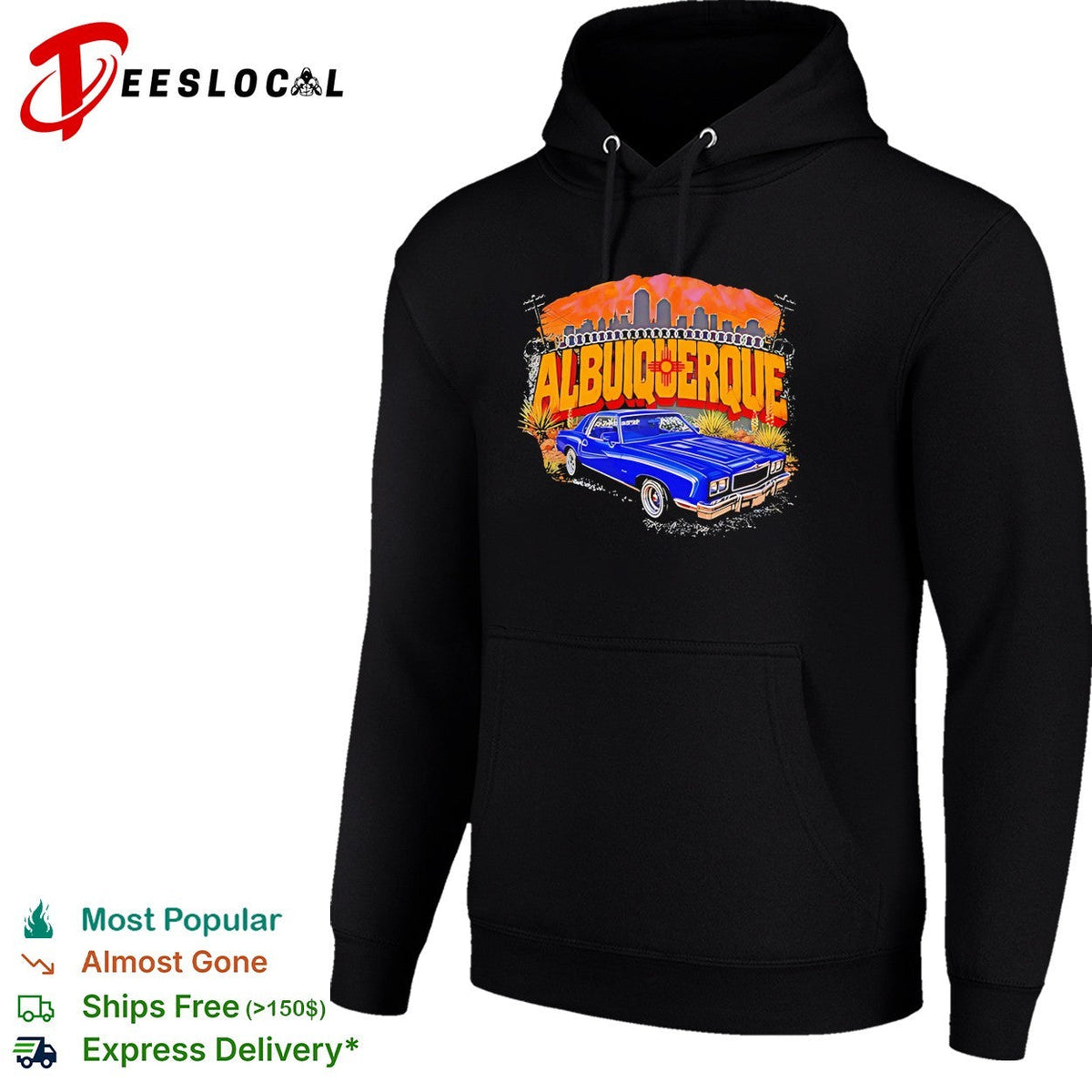 Blue Chevrolet Monte Carlo Lowrider albuiquerque retro shirt Unisex