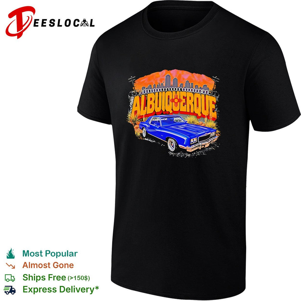 Blue Chevrolet Monte Carlo Lowrider albuiquerque retro shirt Unisex