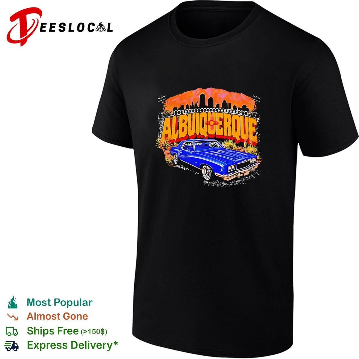 Blue Chevrolet Monte Carlo Lowrider albuiquerque vintage shirt Unisex
