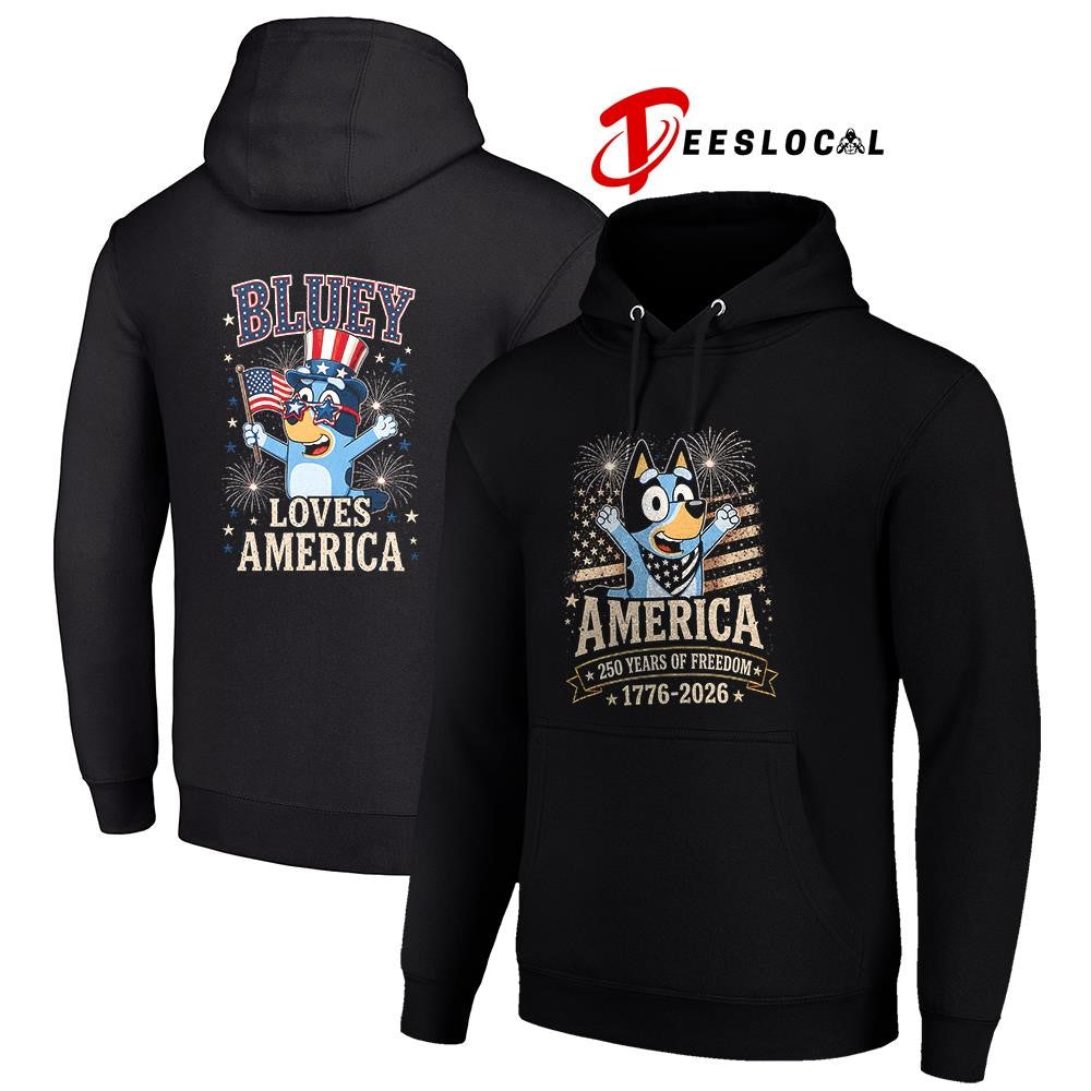 Blue Dog America 250 years of freedom loves America shirt Unisex