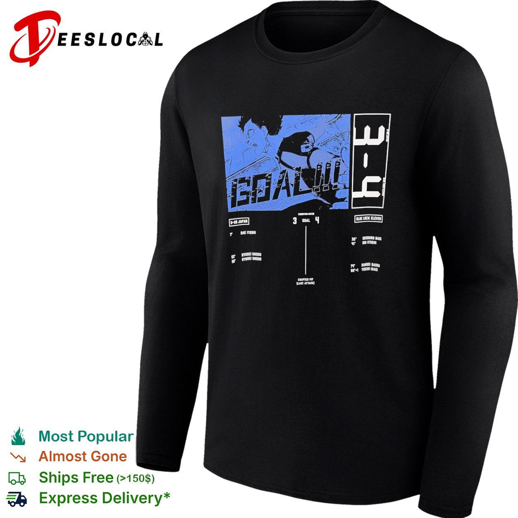 Blue Lock Eleven Yoichi Isagi U 20 Japan Goal 3 4 Chapter 147 Last Attack Anime shirt Unisex