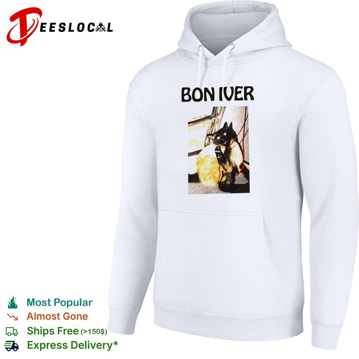 Bon Iver Cat Graphic shirt Unisex