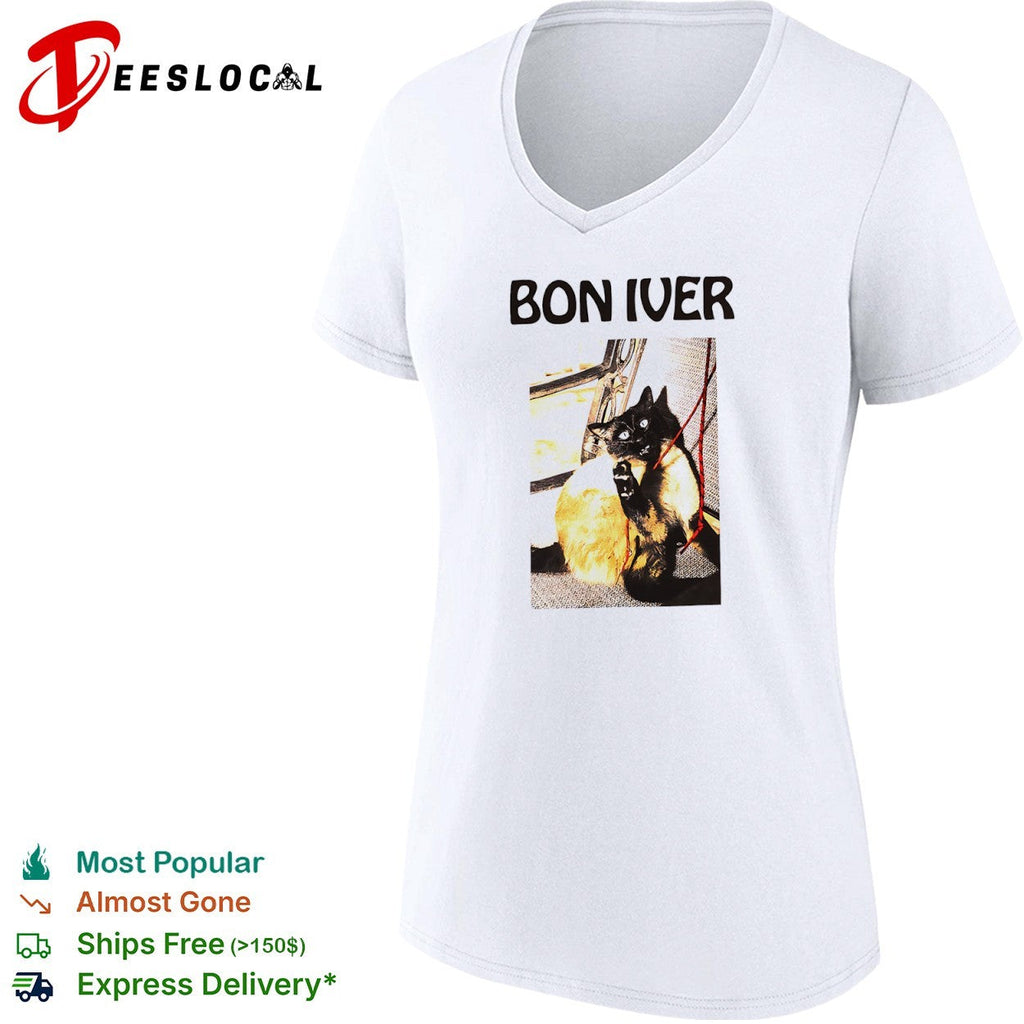 Bon Iver Cat Graphic shirt Unisex