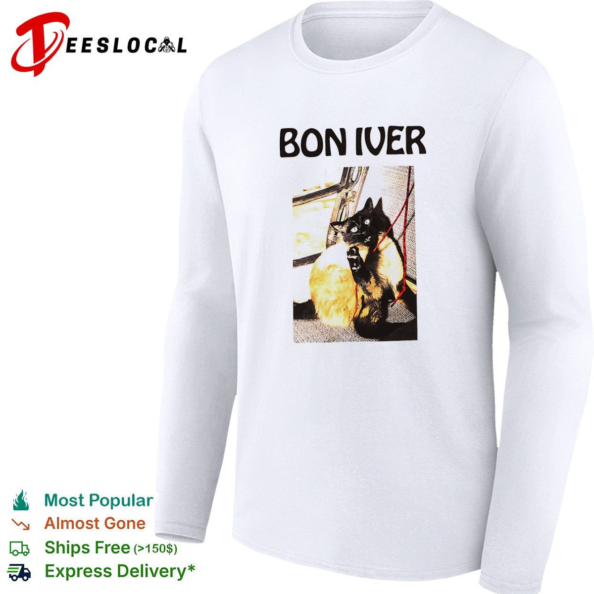 Bon Iver Cat Graphic shirt Unisex