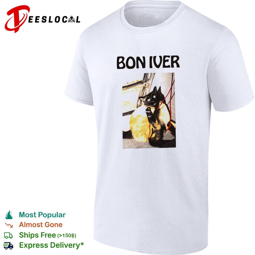 Bon Iver Cat Graphic shirt Unisex