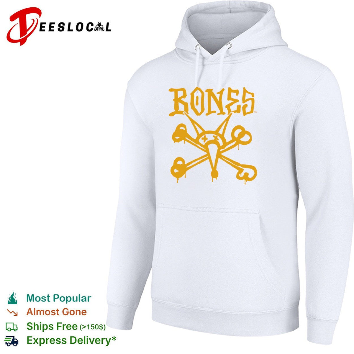 Bones skate brand logo with rat skull shirt Unisex