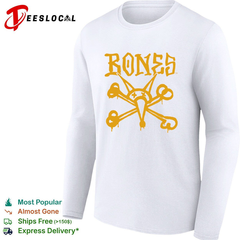 Bones skate brand logo with rat skull shirt Unisex