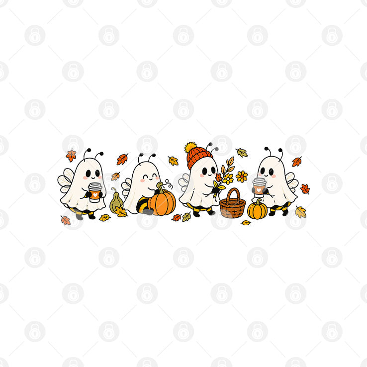 Boo Bees Halloween Autumn Coffee Tee Pumpkin Patch Shirt