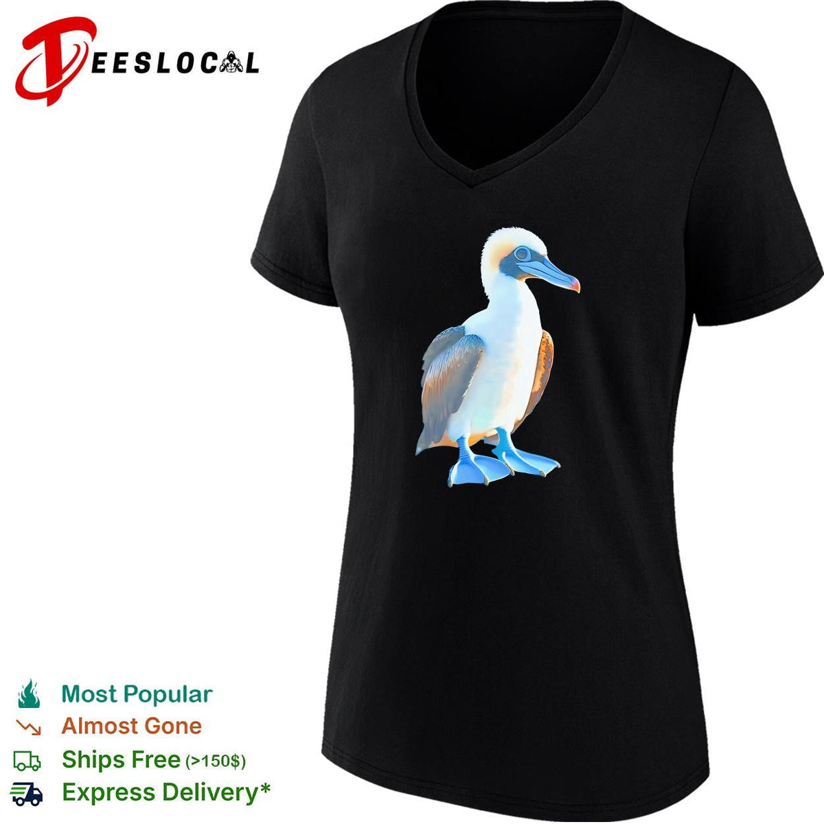Booby seabird close-up photo realistic art shirt Unisex