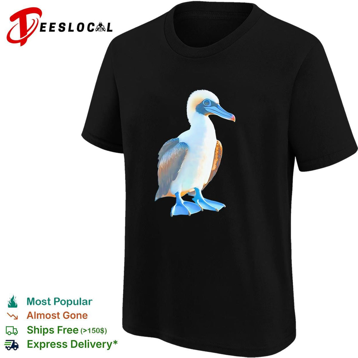 Booby seabird close-up photo realistic art shirt Unisex
