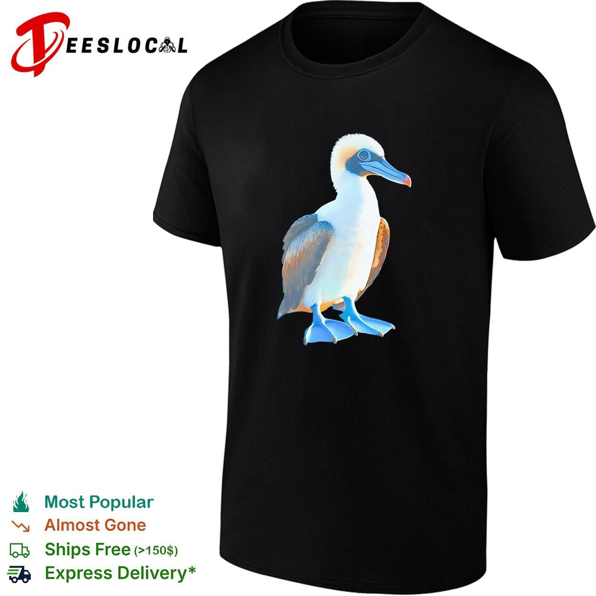 Booby seabird close-up photo realistic art shirt Unisex