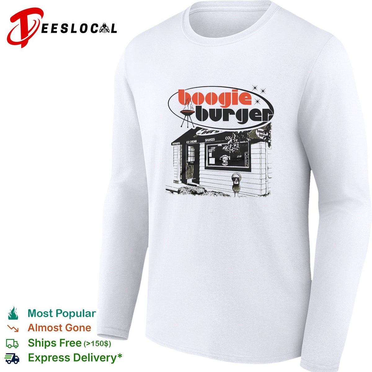 Boogie Burger retro skeleton chef diner sign retro shirt Unisex