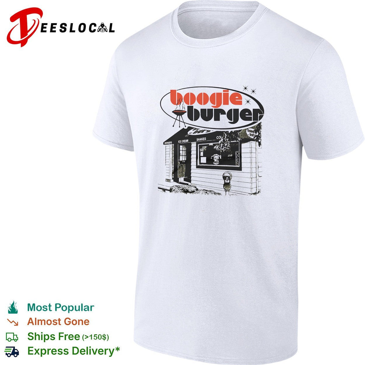 Boogie Burger retro skeleton chef diner sign retro shirt Unisex