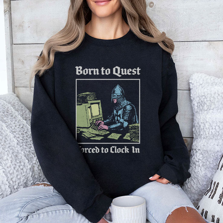 Born To Quest Forced To Clock In Knight Computer T Shirt Unisex