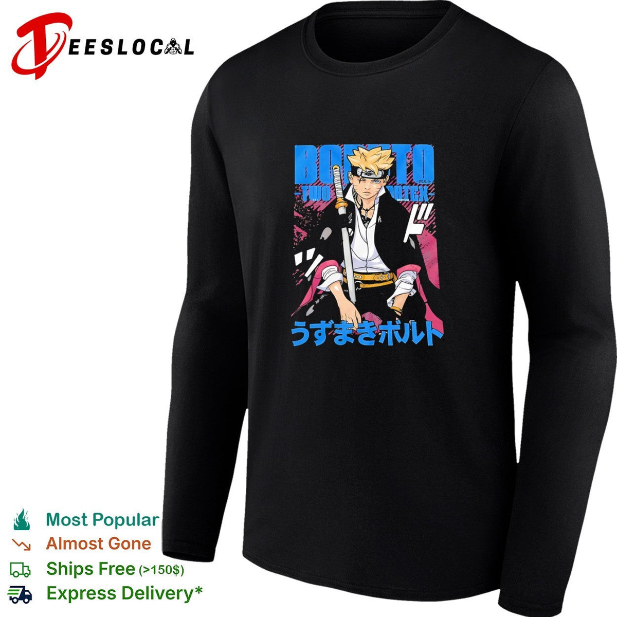 Boruto Two Blue Vortex Uzumaki Boruto Anime Manga Japanese shirt Unisex