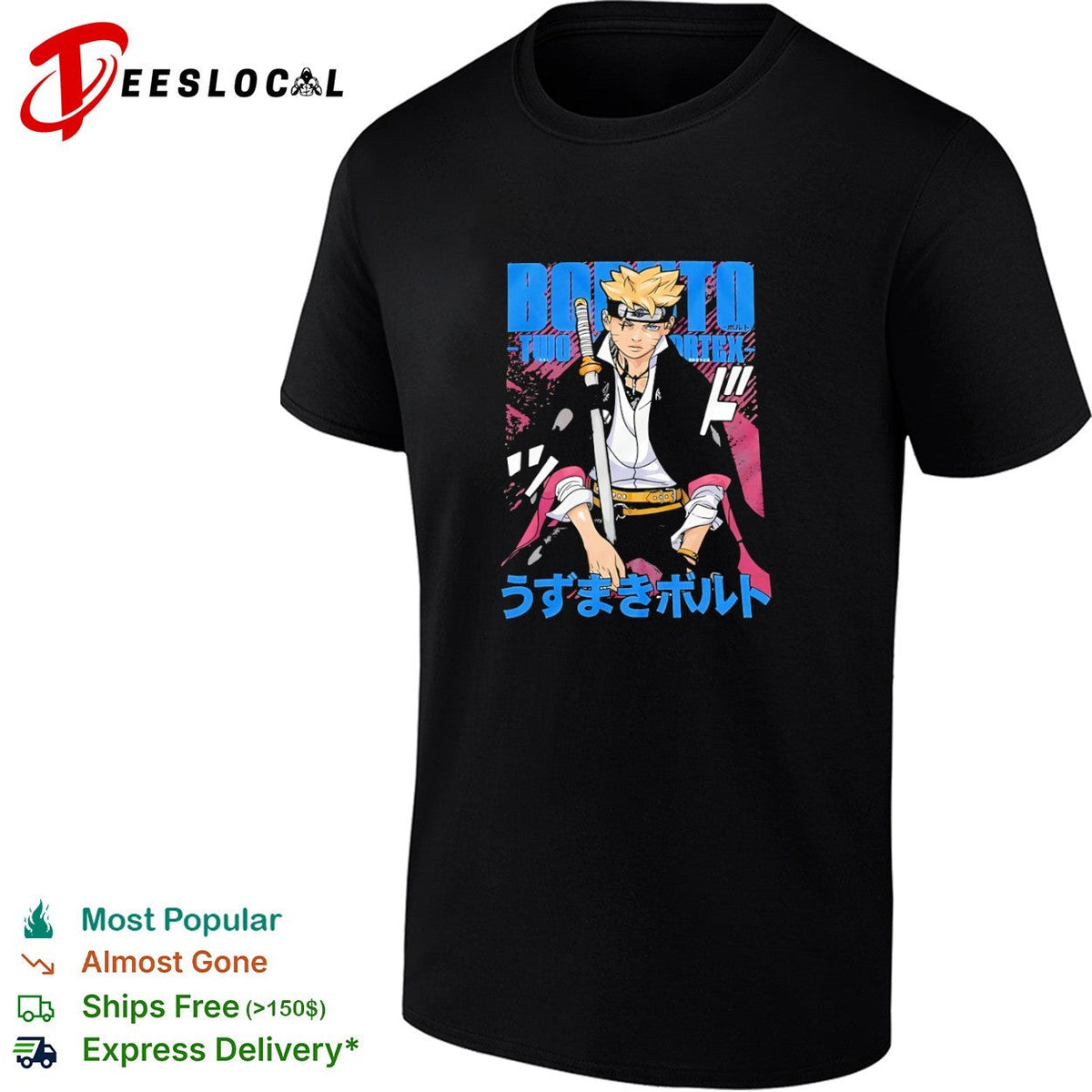 Boruto Two Blue Vortex Uzumaki Boruto Anime Manga Japanese shirt Unisex