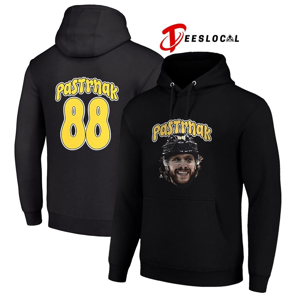 Boston Bruins David Pastrnak portrait name and number shirt Unisex