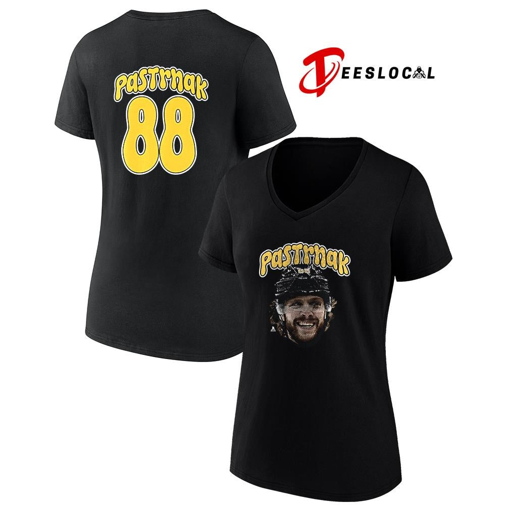 Boston Bruins David Pastrnak portrait name and number shirt Unisex