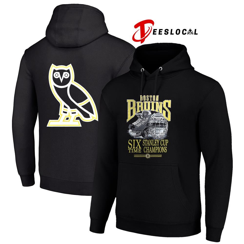Boston Bruins OVO x NHL six time Stanley Cup champions graphic shirt Unisex