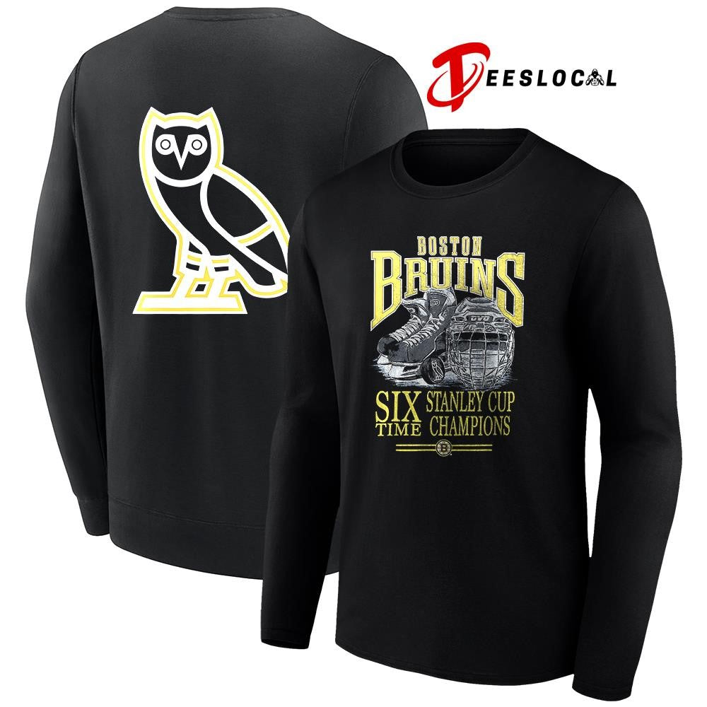 Boston Bruins OVO x NHL six time Stanley Cup champions graphic shirt Unisex