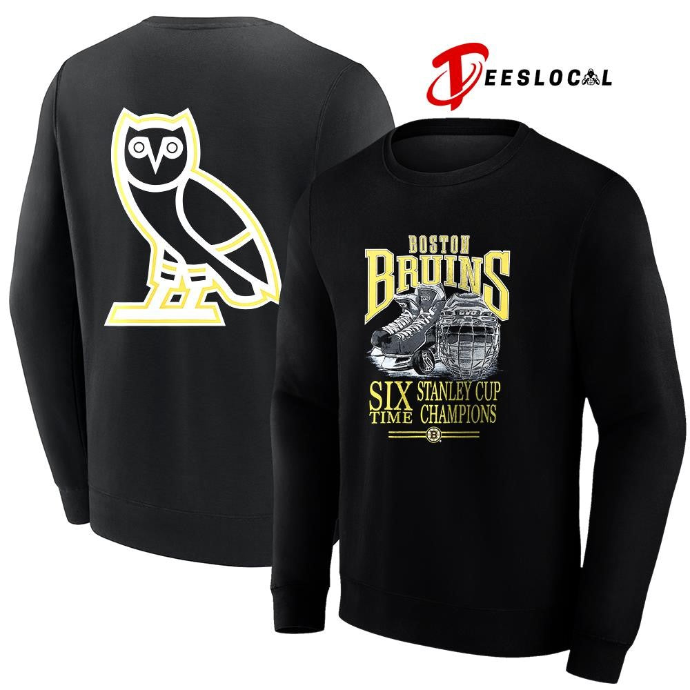 Boston Bruins OVO x NHL six time Stanley Cup champions graphic shirt Unisex