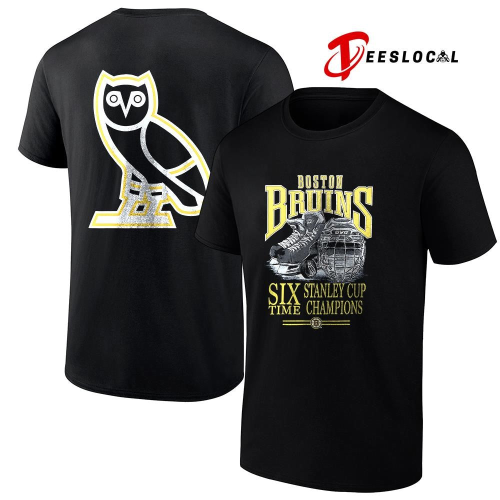 Boston Bruins OVO x NHL six time Stanley Cup champions graphic shirt Unisex