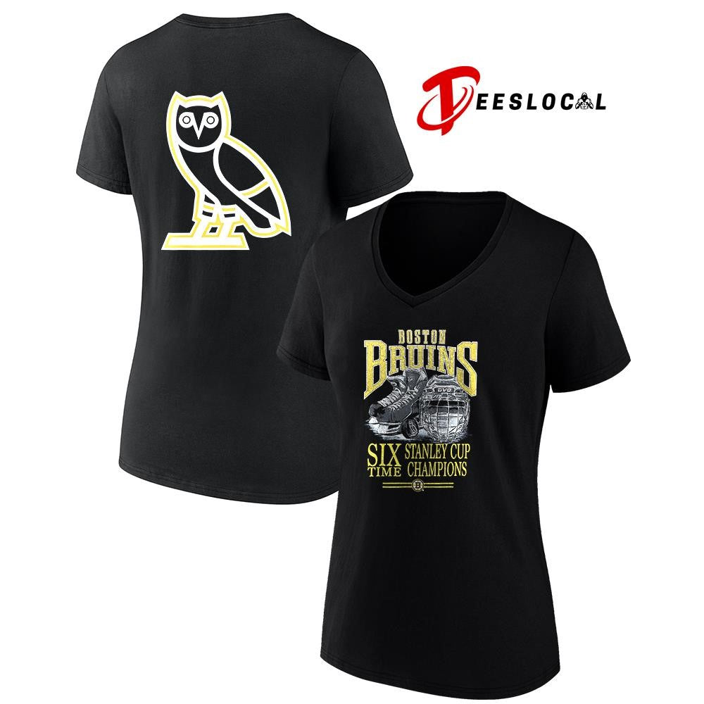 Boston Bruins OVO x NHL six time Stanley Cup champions graphic shirt Unisex