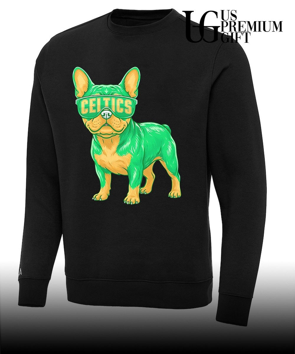 Boston Celtics French Bulldog cartoon shirt Unisex