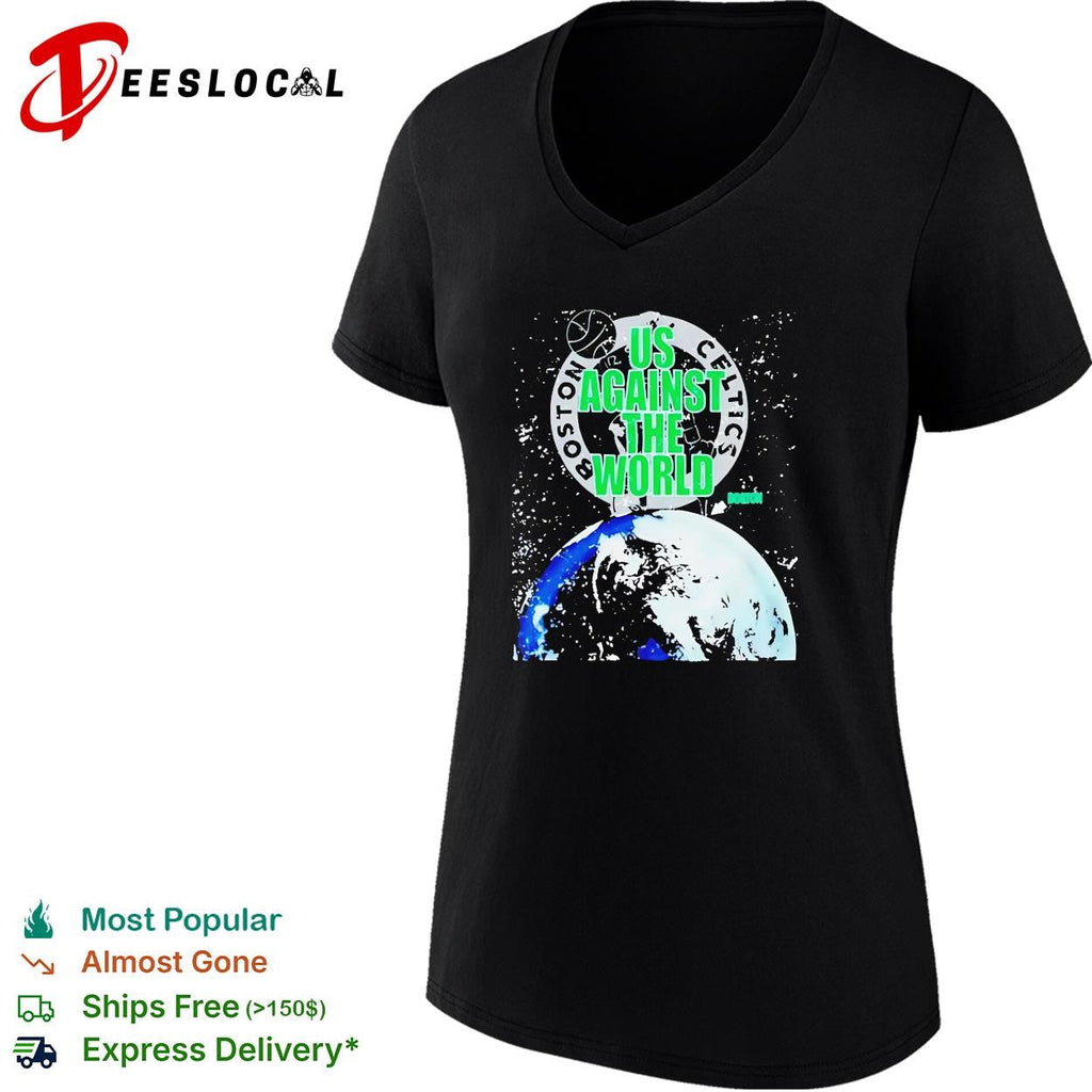 Boston Celtics us against the world earth globe space background shirt Unisex