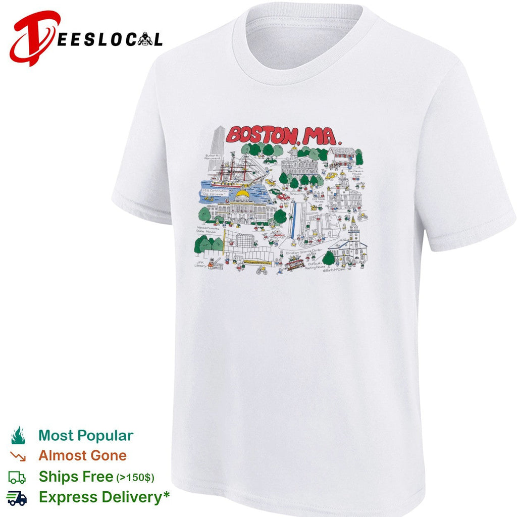 Boston MA Bunker Hill Monument USS Constitution Old Ironside State House shirt Unisex
