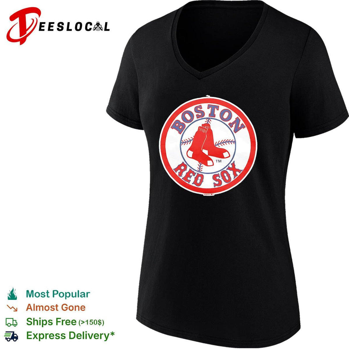 Boston Red Sox classic circle socks vintage baseball logo shirt Unisex