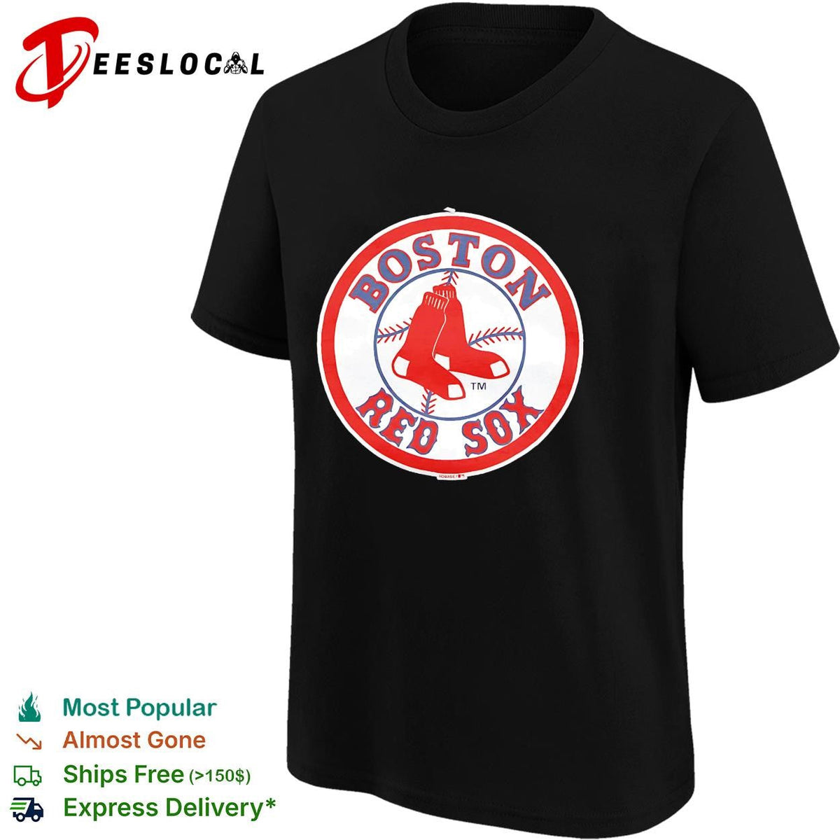 Boston Red Sox classic circle socks vintage baseball logo shirt Unisex