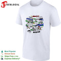 Boston city skyline collage landmarks vintage shirt Unisex