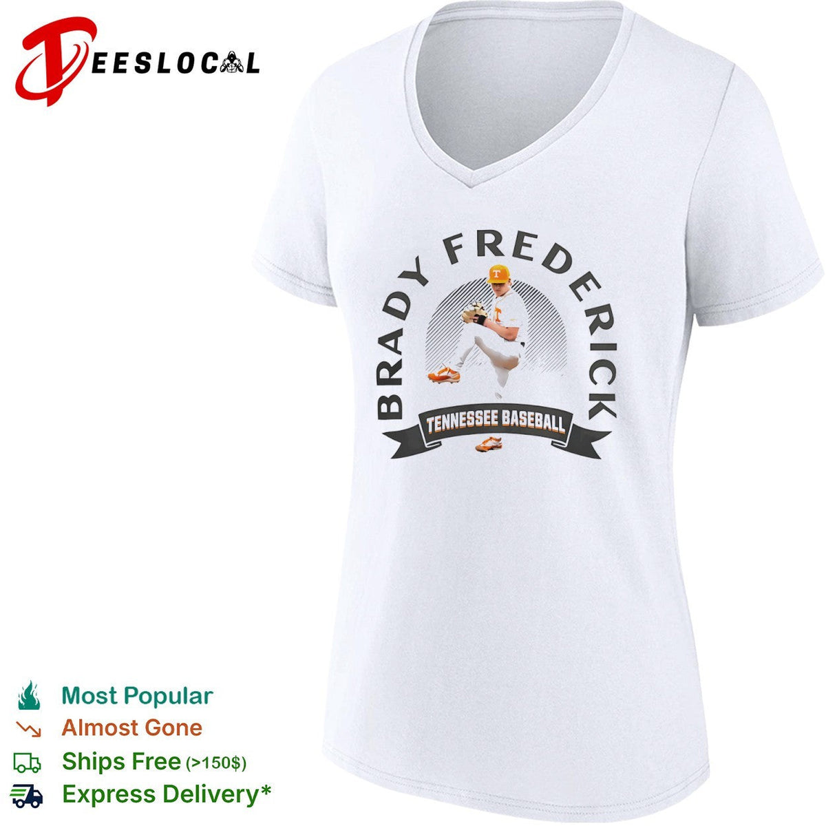 Brady Frederick Tennessee Volunteers Baseball shirt Unisex