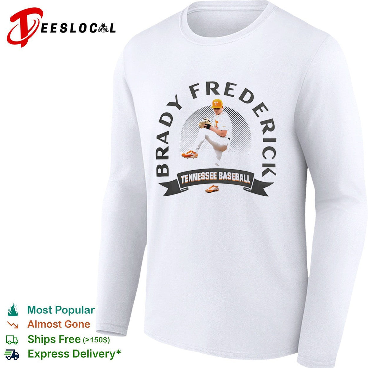 Brady Frederick Tennessee Volunteers Baseball shirt Unisex